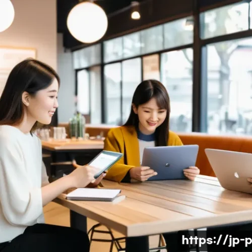 공연 기획의 기본 원칙 - A modern event planning scene featuring a diverse group of young Japanese women in their 20s, casual...