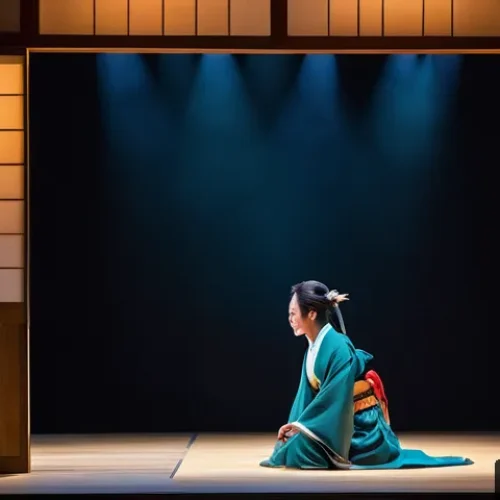 공연예술과 사회적 영향 - A vibrant live theater scene capturing the intense emotions of actors on stage, with detailed facial...